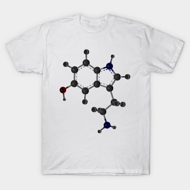 Serotonin Molecule T-Shirt by ChemECool